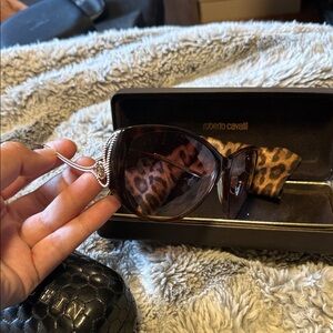 Roberto Cavalli Leopard Accent Sunglasses